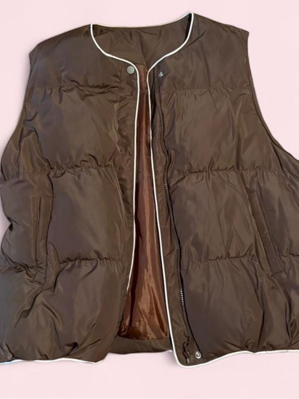 Brown puffer vest